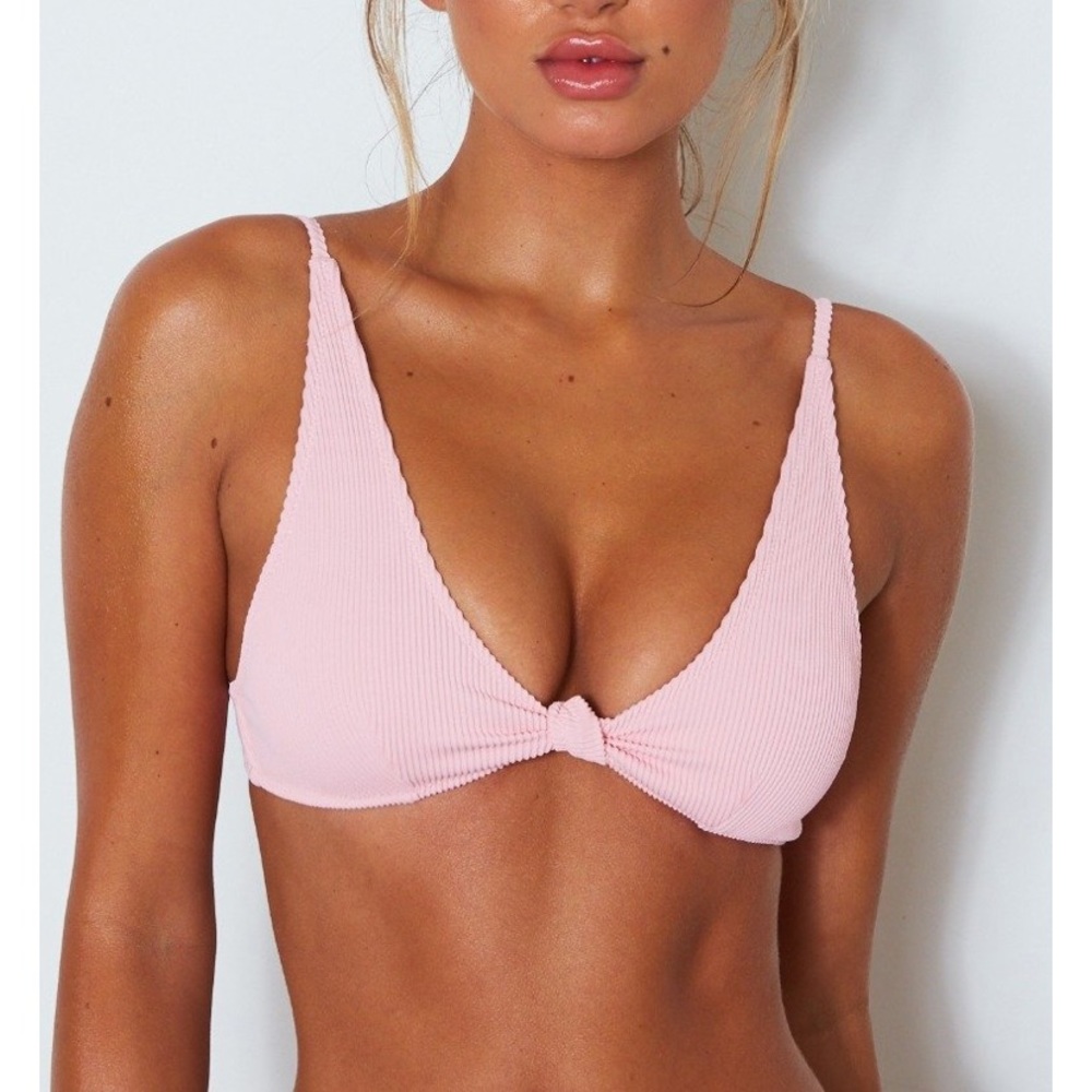 White fox bikini top